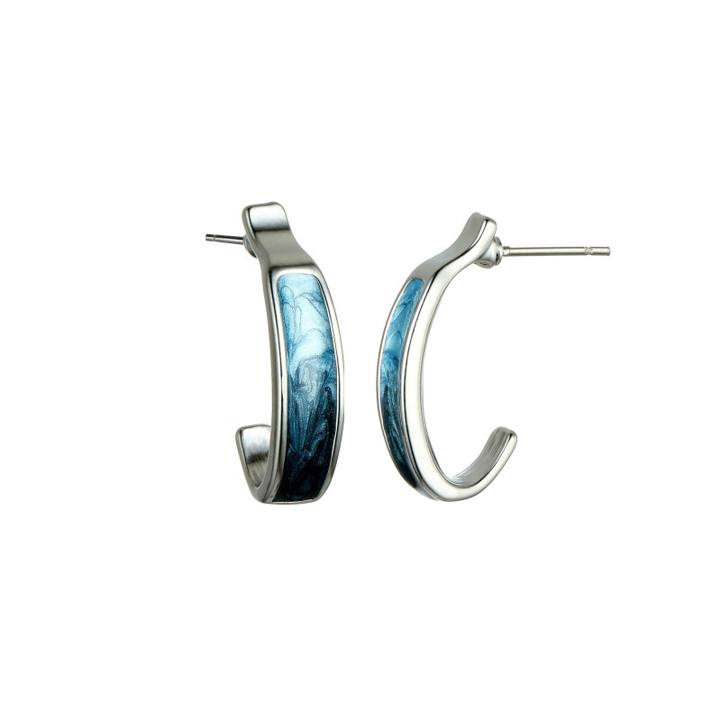 Aouane - Boucle d'oreille tige bleue marine
