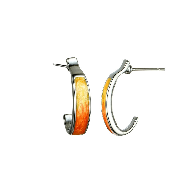 Aouane - Boucle d'oreille tige jaune orange