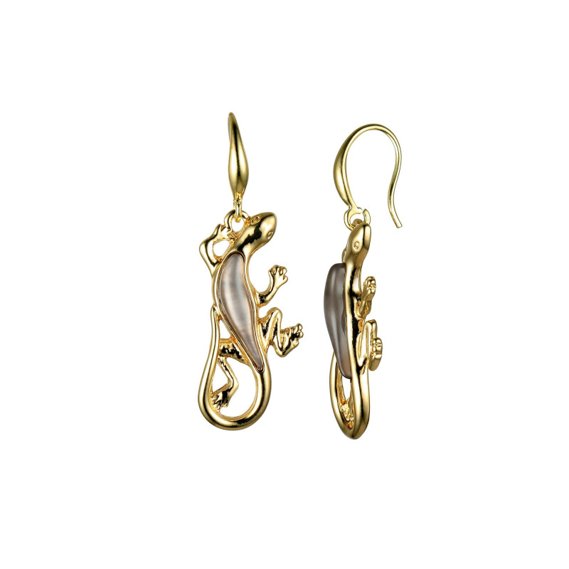 Oria - Boucle d'oreille crochet grise