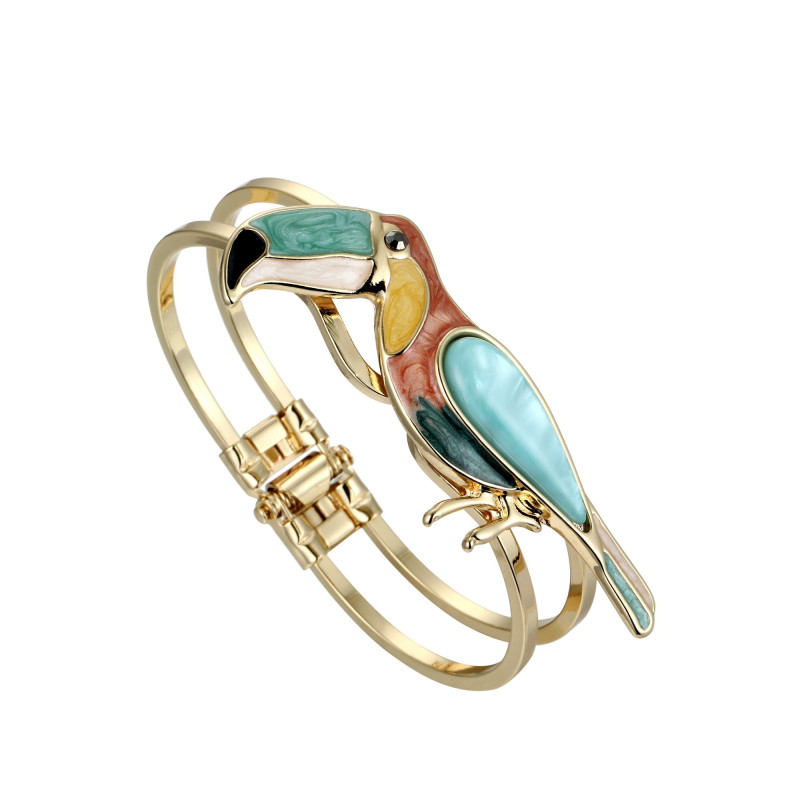 Oneida - Bracelet rigide doré multicolore