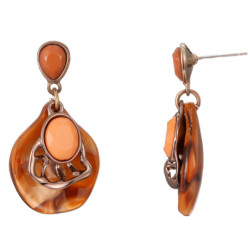 Olivia - Boucles d'oreilles tige marron