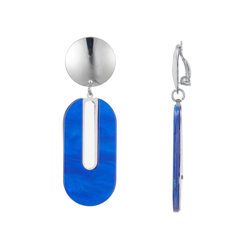 Farha - Boucle d'oreille clip bleue