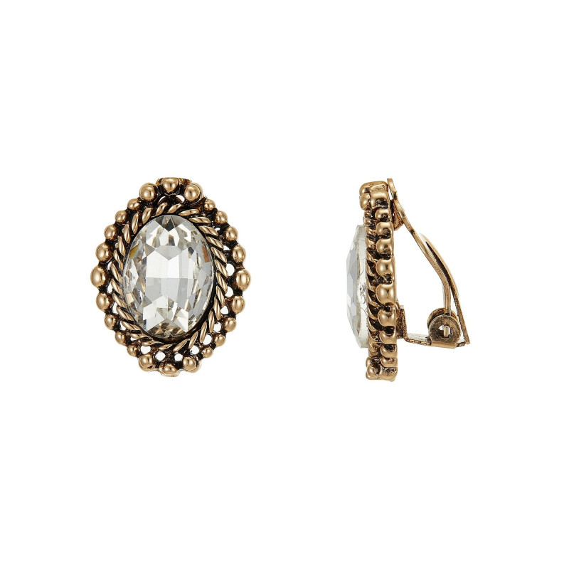 Wathika - Boucle d'oreille clip blanche