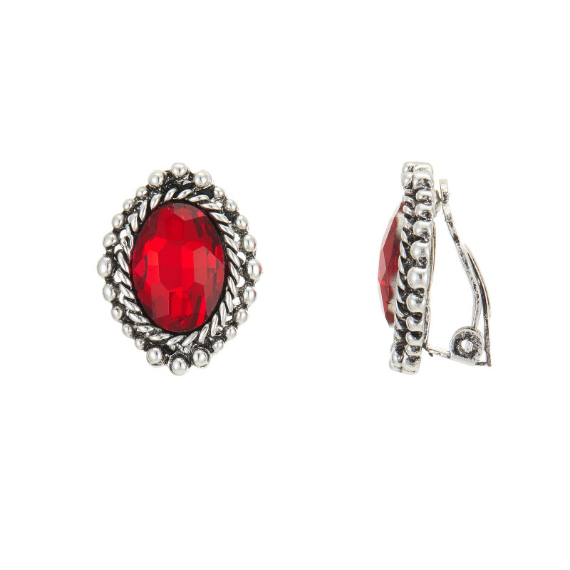 Wathika - Boucle d'oreille clip rouge