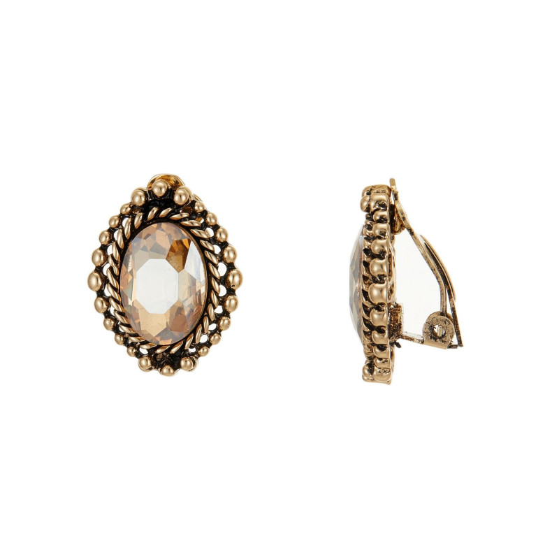 Wathika - Boucle d'oreille clip marron