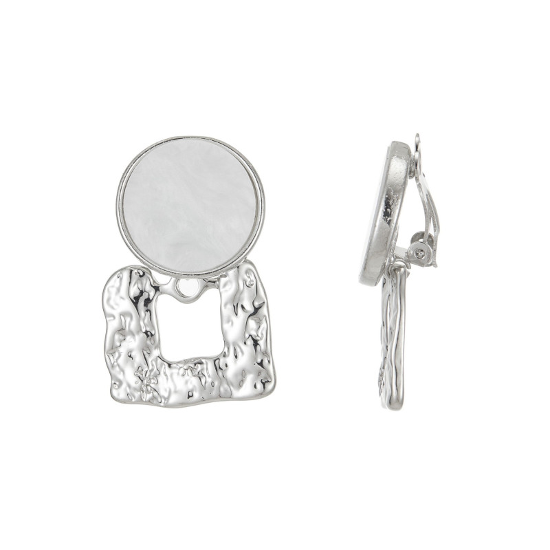 Souzane - Boucle d'oreille clip argentée