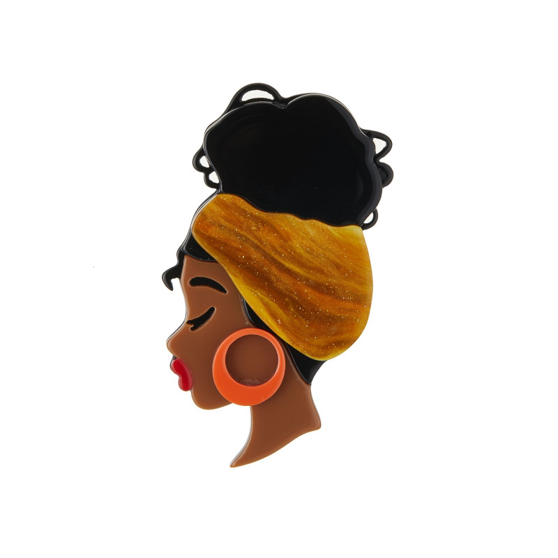 Qwara - Broche épingle marron