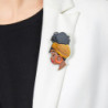 Qwara - Broche épingle marron
