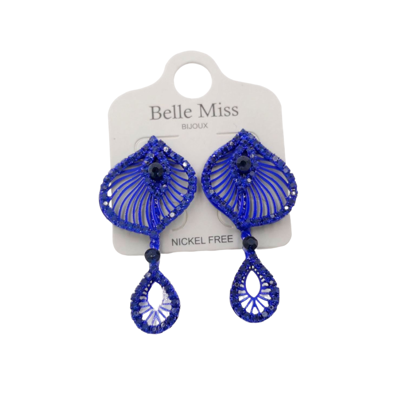 Wissak - Boucle d'oreille tige bleue