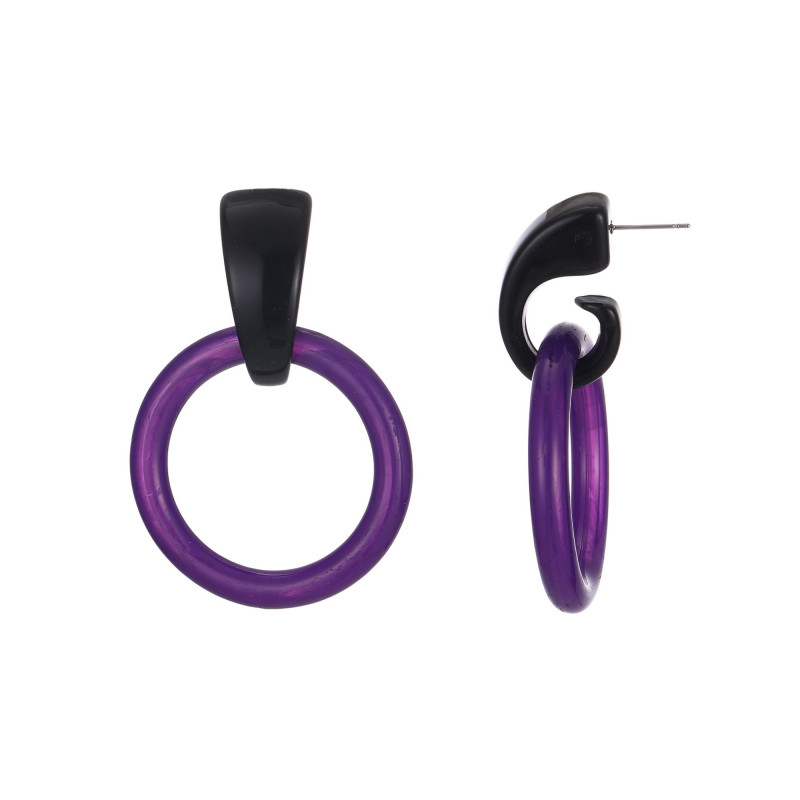Abeda - Boucle d'oreille tige violette