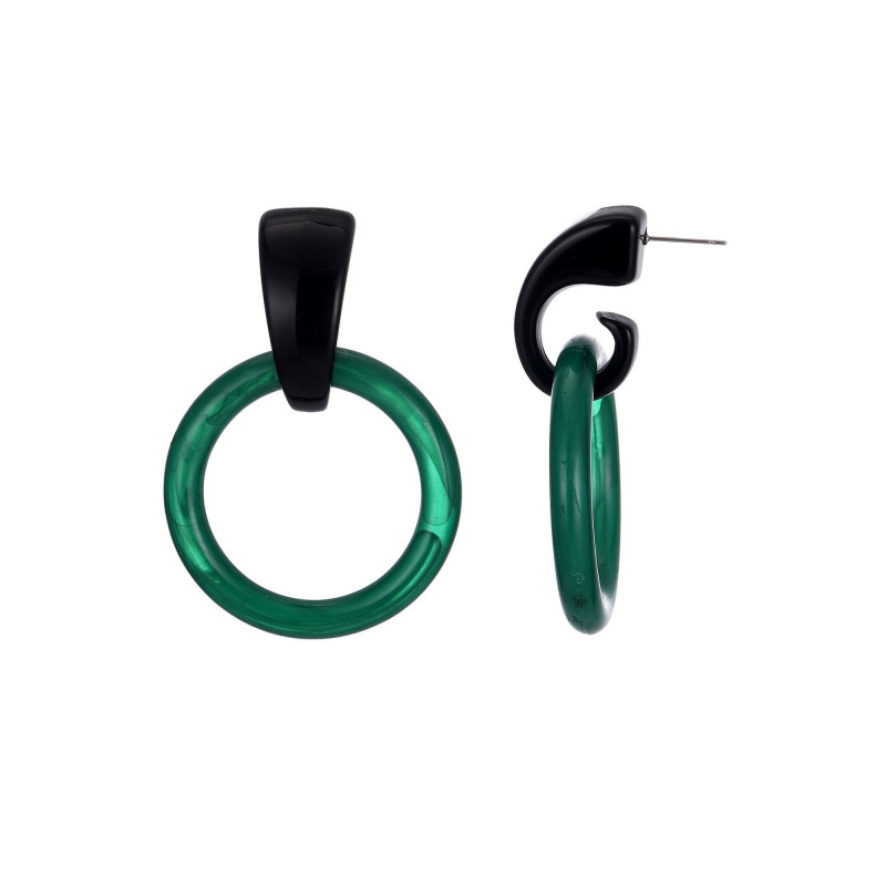 Abeda - Boucle d'oreille tige verte