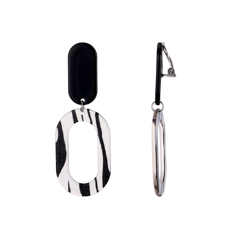 Adalgis - Boucle d'oreille clip zebré