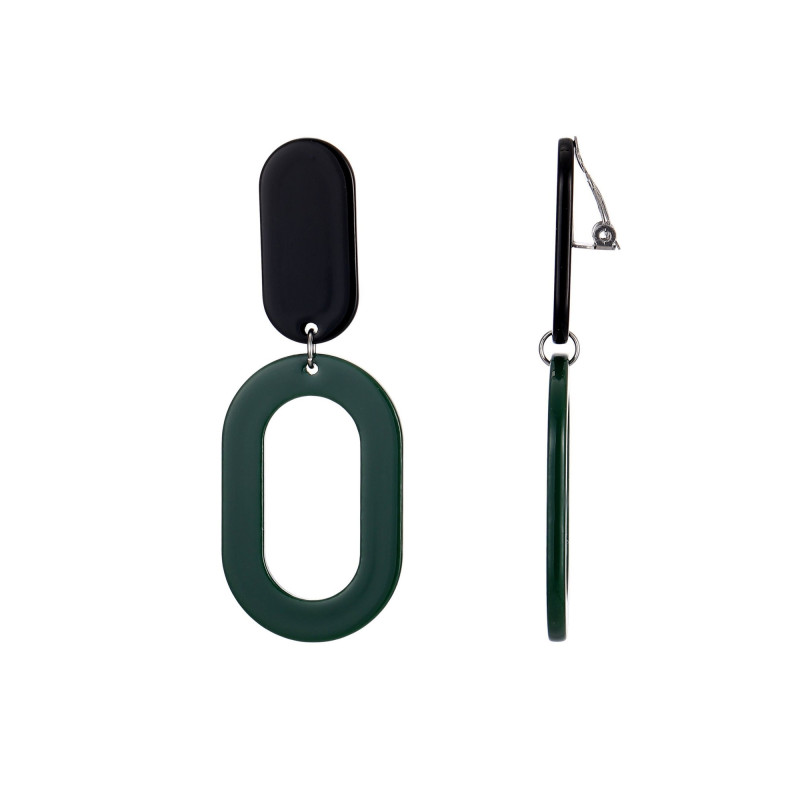 Adalgis - Boucle d'oreille clip verte