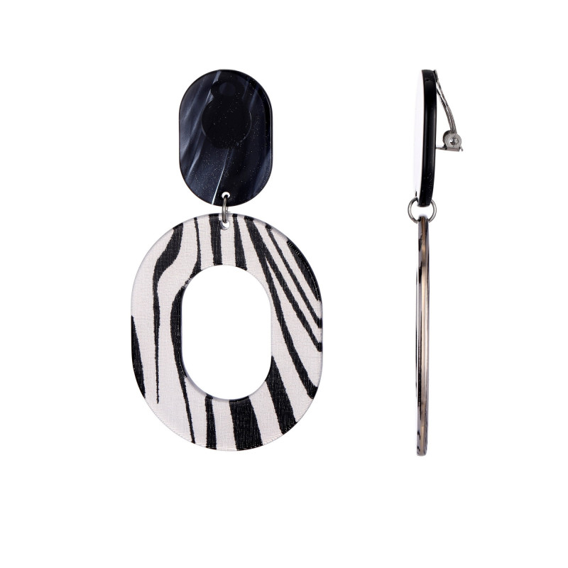 Akmam - Boucle d'oreille clip zebré