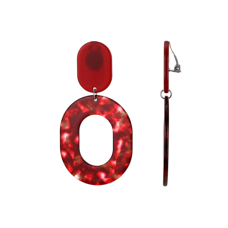 Akmam - Boucle d'oreille clip rouge