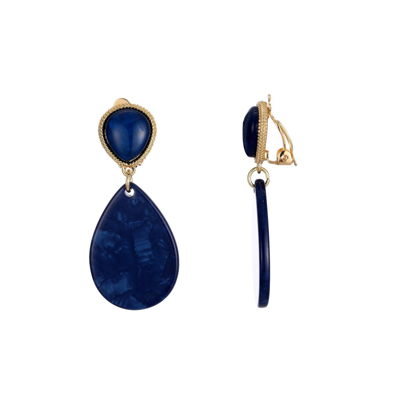 Iracema - Boucle d'oreille clip bleue