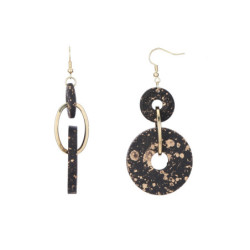 Taafi - Boucle d'oreille crochet noire