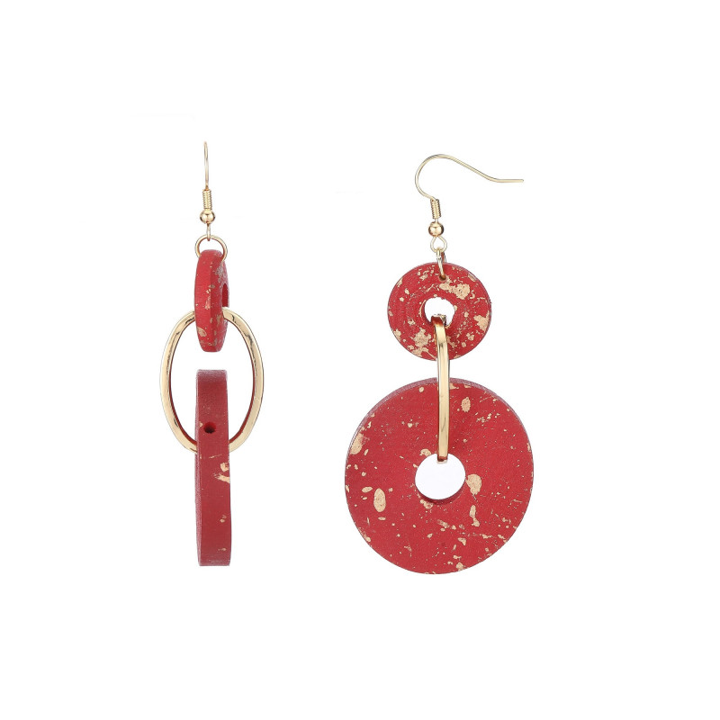 Taafi - Boucle d'oreille crochet rouge