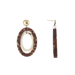 Tabris - Boucle d'oreille tige marron