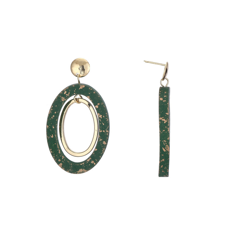 Tabris - Boucle d'oreille tige verte