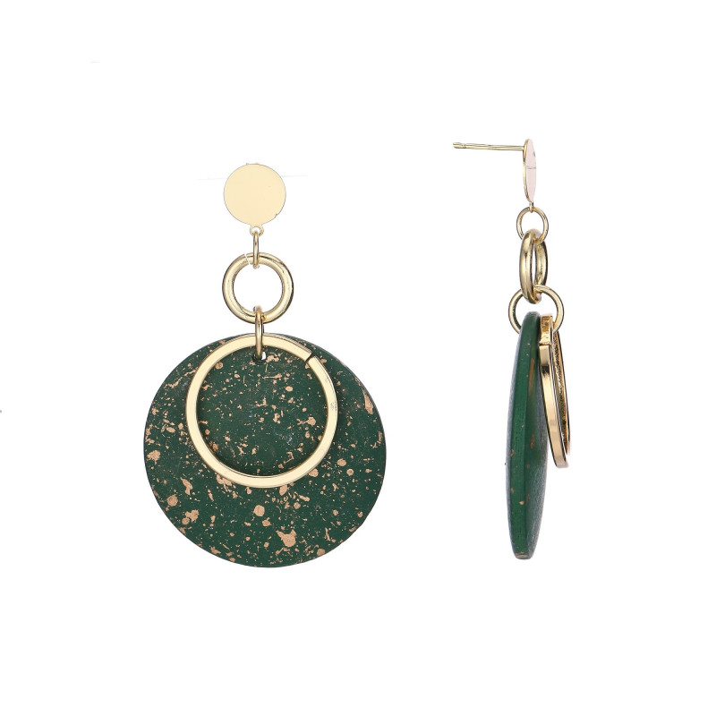 Tachahi - Boucle d'oreille tige verte