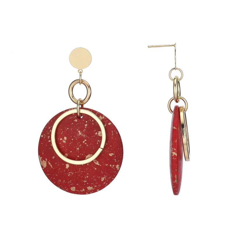 Tachahi - Boucle d'oreille tige rouge