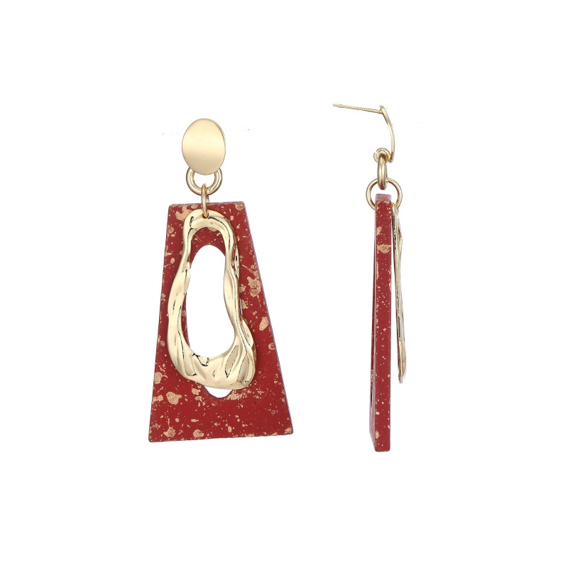 Tila - Boucle d'oreille tige rouge