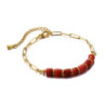 Valeriane - Bracelet acier rouge