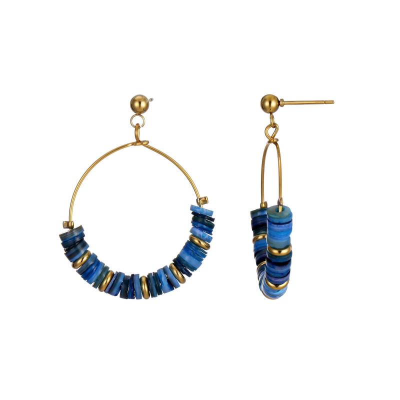 Valeriane - Boucle d'oreille tige bleue
