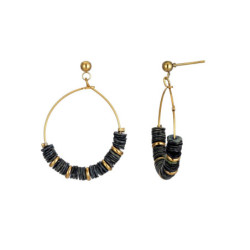 Valeriane - Boucle d'oreille tige noire