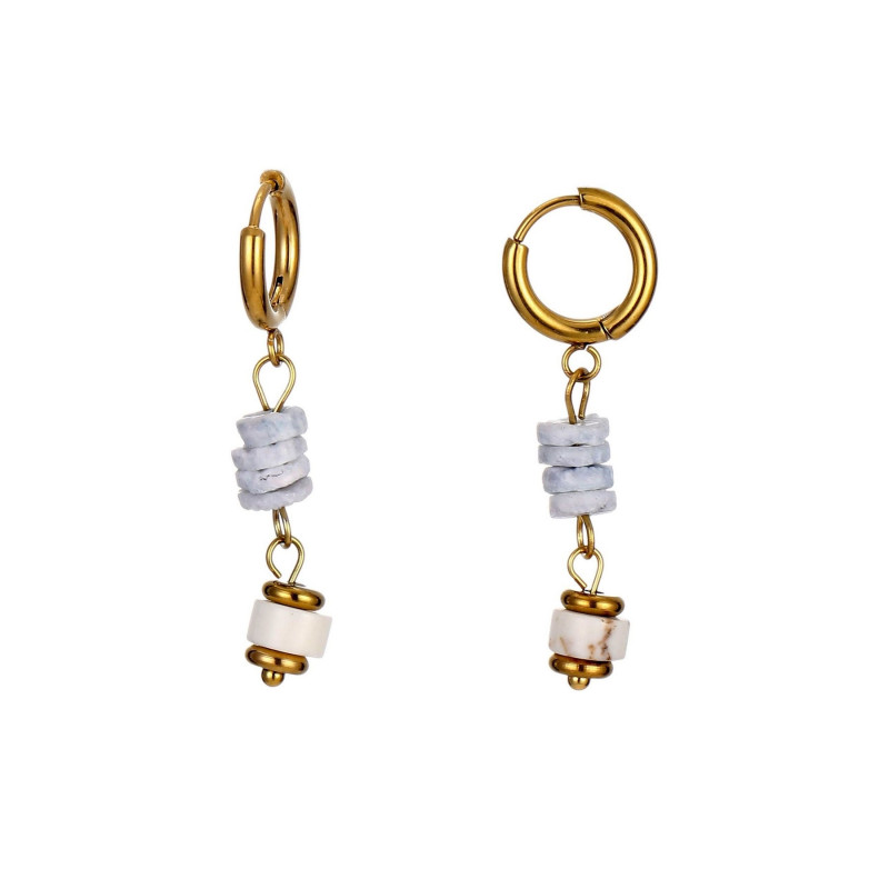 Vana - Boucle d'oreille créole blanche