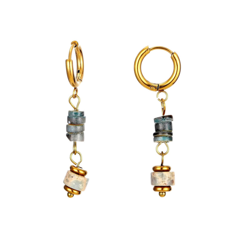 Vana - Boucle d'oreille créole vert