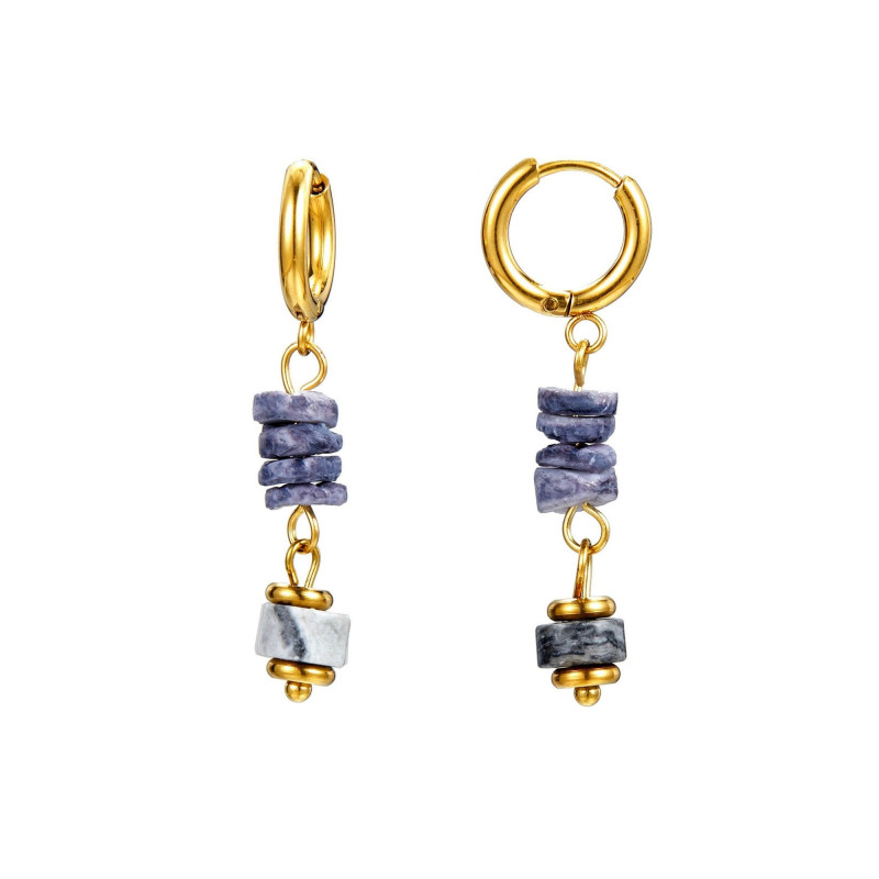 Vana - Boucle d'oreille créole gris