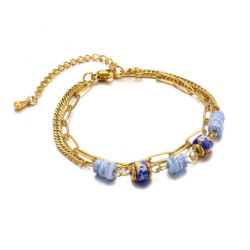 Vana - Bracelet acier bleu