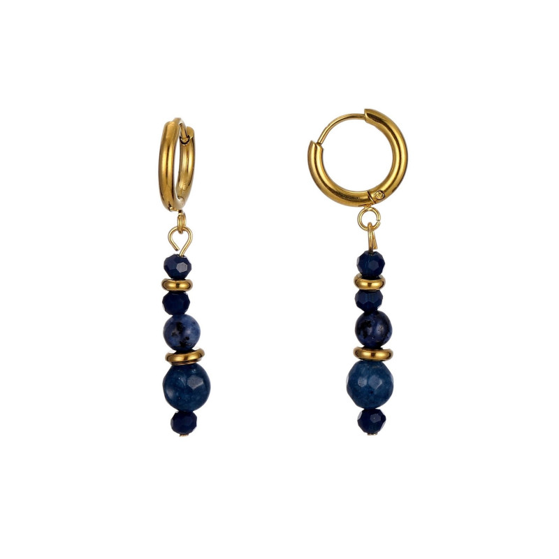 Verane - Boucle d'oreille créole bleue