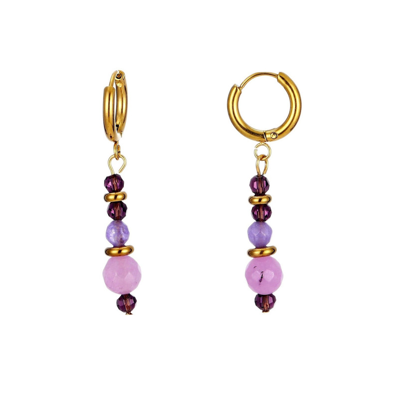 Verane - Boucle d'oreille créole violet