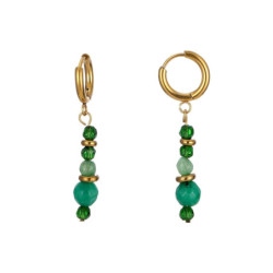 Verane - Boucle d'oreille créole verte