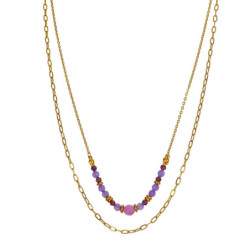 Verane - Collier acier violet