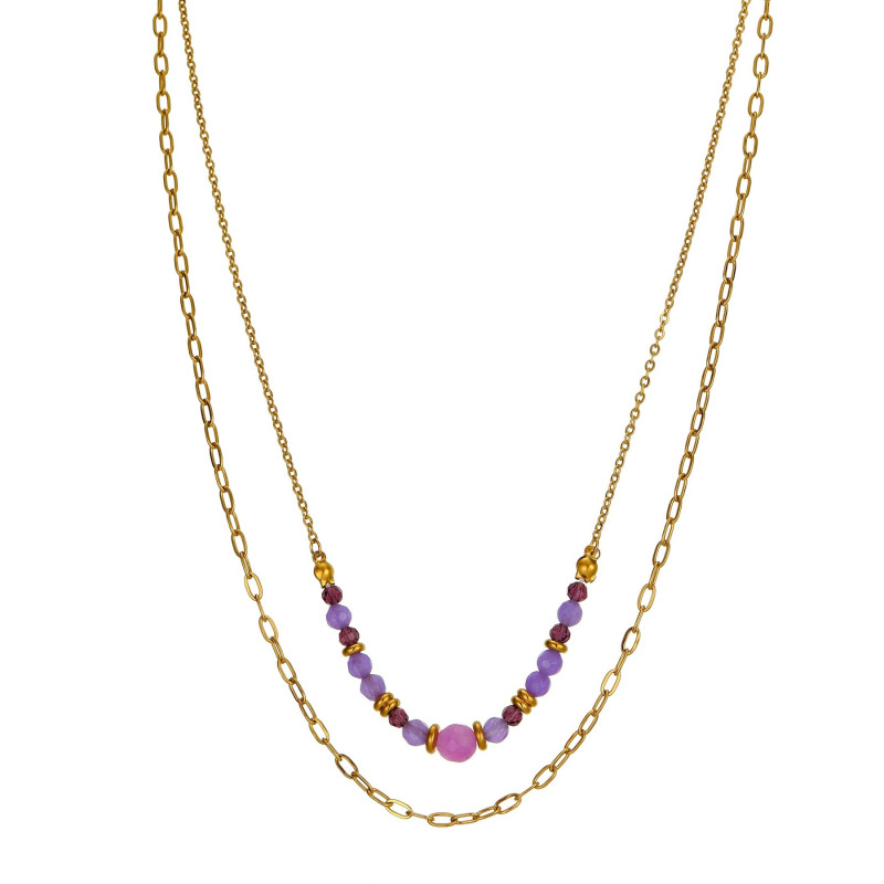 Verane - Collier acier violet
