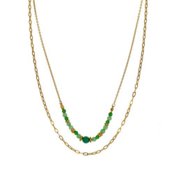 Verane - Collier acier vert