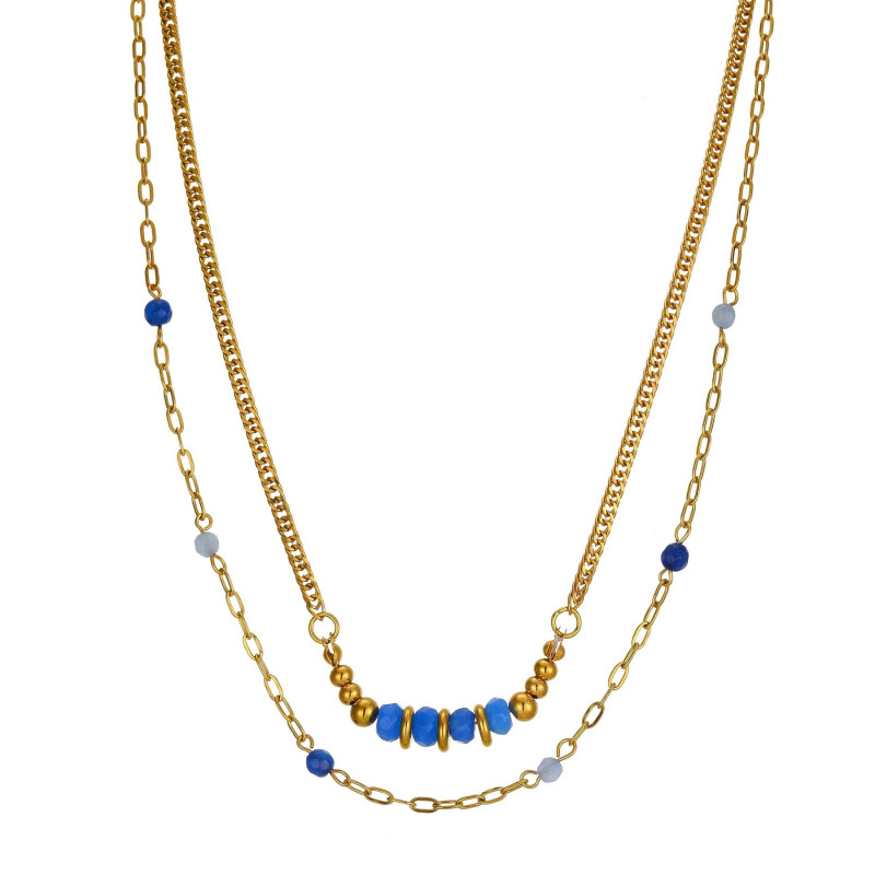 Veronique - Collier acier bleu