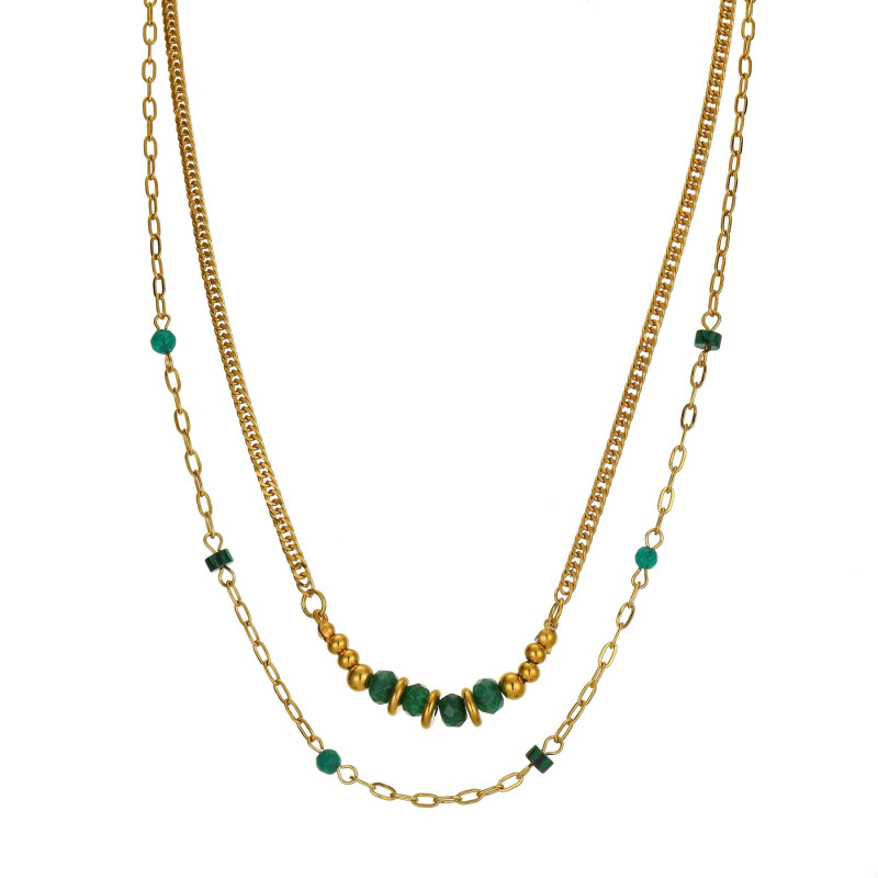 Veronique - Collier acier vert