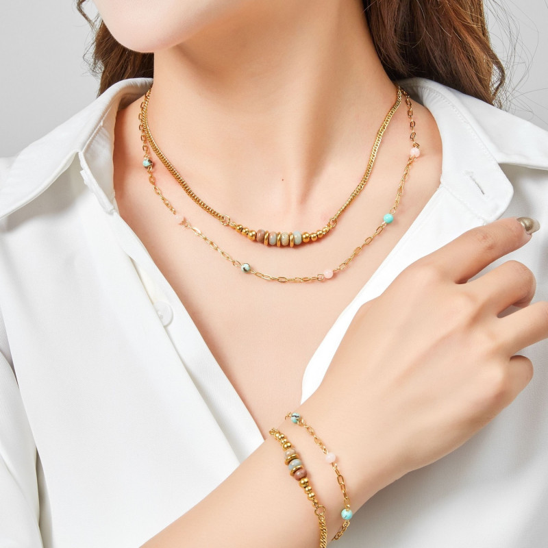 Veronique - Collier acier multicolore