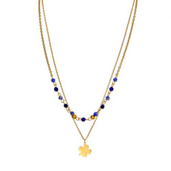 Viena - Collier acier bleu