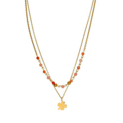 Viena - Collier acier rose