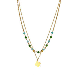 Viena - Collier acier vert