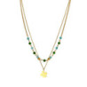 Viena - Collier acier vert