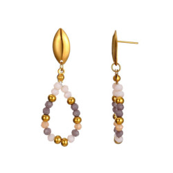 Vieno - Boucle d'oreille tige grise