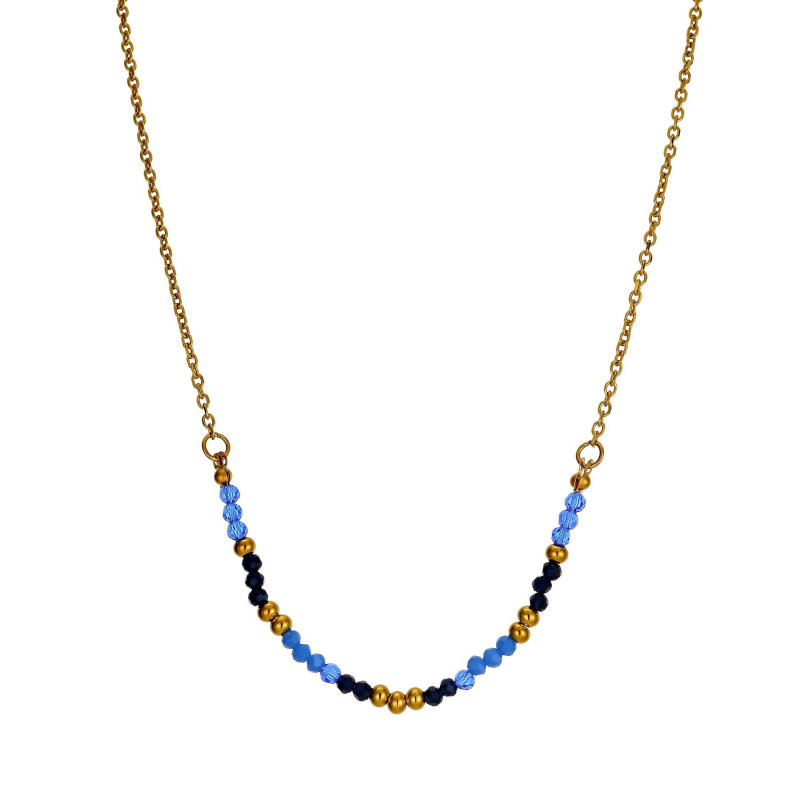 Vieno - Collier acier bleu