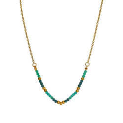 Vieno - Collier acier vert
